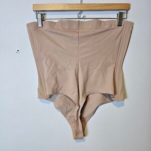 NWOT HONEYLOVE SuperPower Runway Thong‎ Bodysuit Strapless Boning 2X Beige